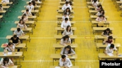 Armenia - High school students in Yerevan pass graduation exams, 6Jun2017.