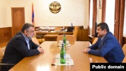 Nagorno-Karabakh - Arayik Harutiunian and Ruben Vardanyan meet in Stepanakert, September 8, 2022.