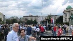 Србија, Белград--12-ти протест „Србија против насилството“, 22 јули 2023 година.