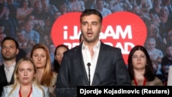 Savo Manojlović u obraćanju javnosti nakon izbora, 2. jun 2024.