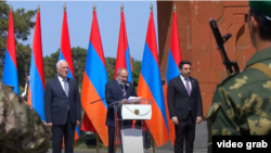 Armenia - Prime Minister Nikol Pashinian gives a speech at the Sardarapat war memorial, May 28, 2024.