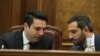 Armenia - Speaker Alen Simonian (left) chairs a session of the Armenian parliament, Yerevan, February 6, 2024.
