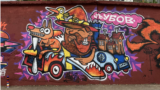 Mural done by the artist Drash, in Kumanovo in 2022