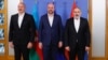 Слева направо: президент Азербайджана Ильхам Алиев, председатель Европейского совета Шарль Мишель, премьер-министр Армении Никол Пашинян. Брюссель, 15 июля 2023 г.