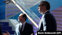 Kosovar Prime Minister Albin Kurti and Serbian President Aleksandar Vucic (file photo)