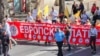 Илустрација - Протест на работници за повисоки плати (фотоархива).