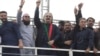 Protesters in Swat, Khyber Pakhtunkhwa, demanding the release of former Prime Minister Imran Khan on June 8.