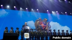 Armenia - Prime Minister Nikol Pashinian speaks during an Army Day celebation in Yerevan, January 28, 2024.