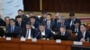 Министрлер кабинетинин мүчөлөрү Жогорку Кеңеште баяндама жасоодо. 23-ноябрь, 2023-жыл 