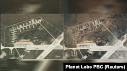 Imagini din satelit ale aerodromului militar Sakî din apropierea satului Novofedorivka