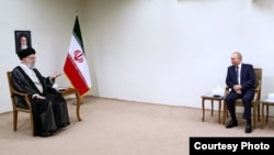 Iranian Supreme Leader Ayatollah Ali Khamenei meets Russian President Vladimir Putin in Tehran on July 19.