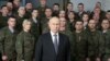 Путін виступає зі щорічним новорічним зверненням в штабі Південного військового округу в Ростові-на-Дону. Росія, 31 грудня 202 2 року