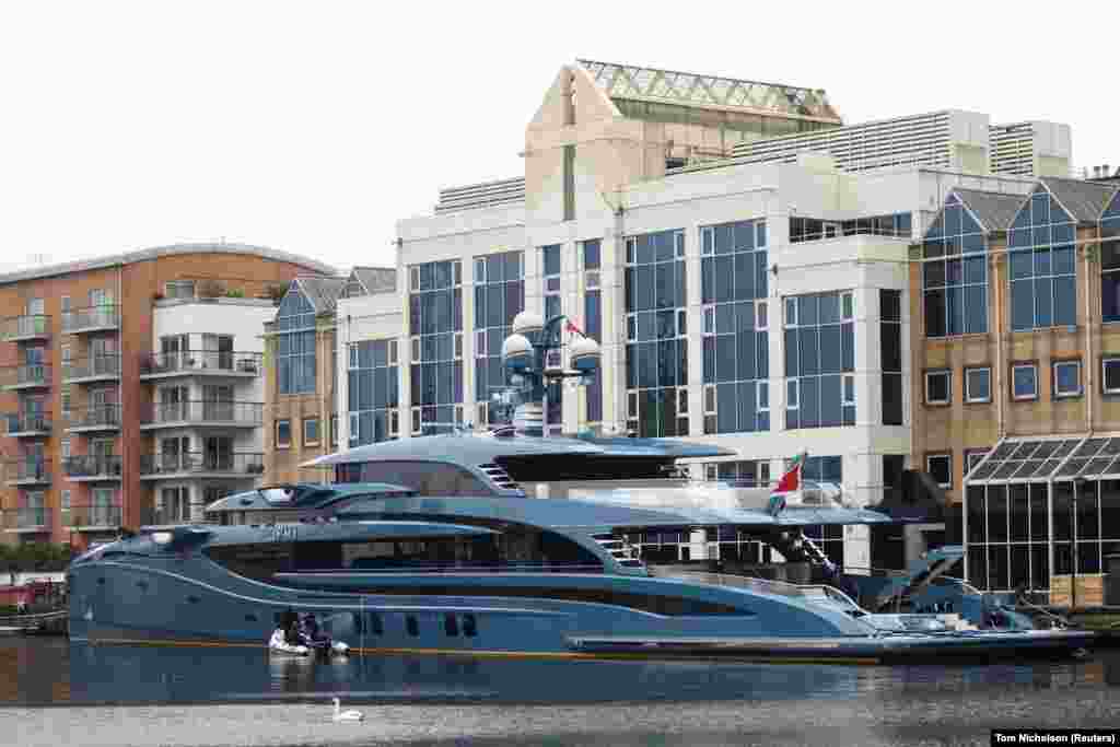 The $50 million superyacht Phi was seized by police at London's Canary Wharf. It's the first superyacht connected with Russia to be grabbed in British waters. The Financial Times named the owner as Vitaly Kochetkov, who is the founder of Motiv Telecom, a mobile company in the Urals. But the report added that Kochetkov was not on a sanctions list and the U.K. government believes the vessel may belong to someone else.