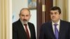 Премьер-министр Армении Никол Пашинян (слева) и президент Нагорного Карабаха Араик Арутюнян 