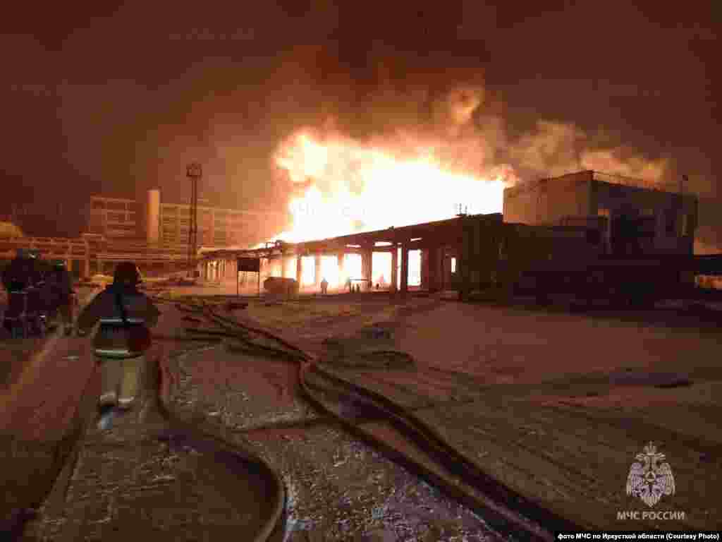 December 15: The aftermath of a "fire and explosion" that killed two people at the Angarsk oil refinery, near Lake Baikal in Siberia. The facility is one of Russia's largest oil-processing plants, with an annual production capacity of more than 10 million tons of oil.