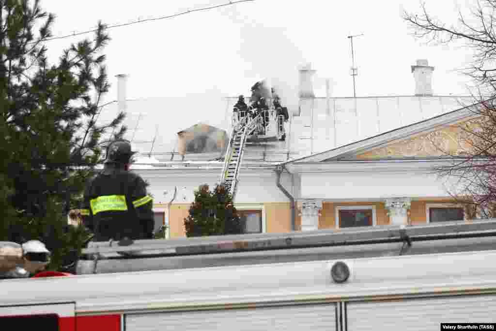 December 10: Firefighters battle a blaze that began in the Lopukhin Mansion, a historic building in central Moscow that is part of the Pushkin State Museum Of Fine Arts. 