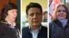 Antanina Kavalyova (lijevo), Mikalay Kazlou (u sredini) i Aksana Alyakseyeva 