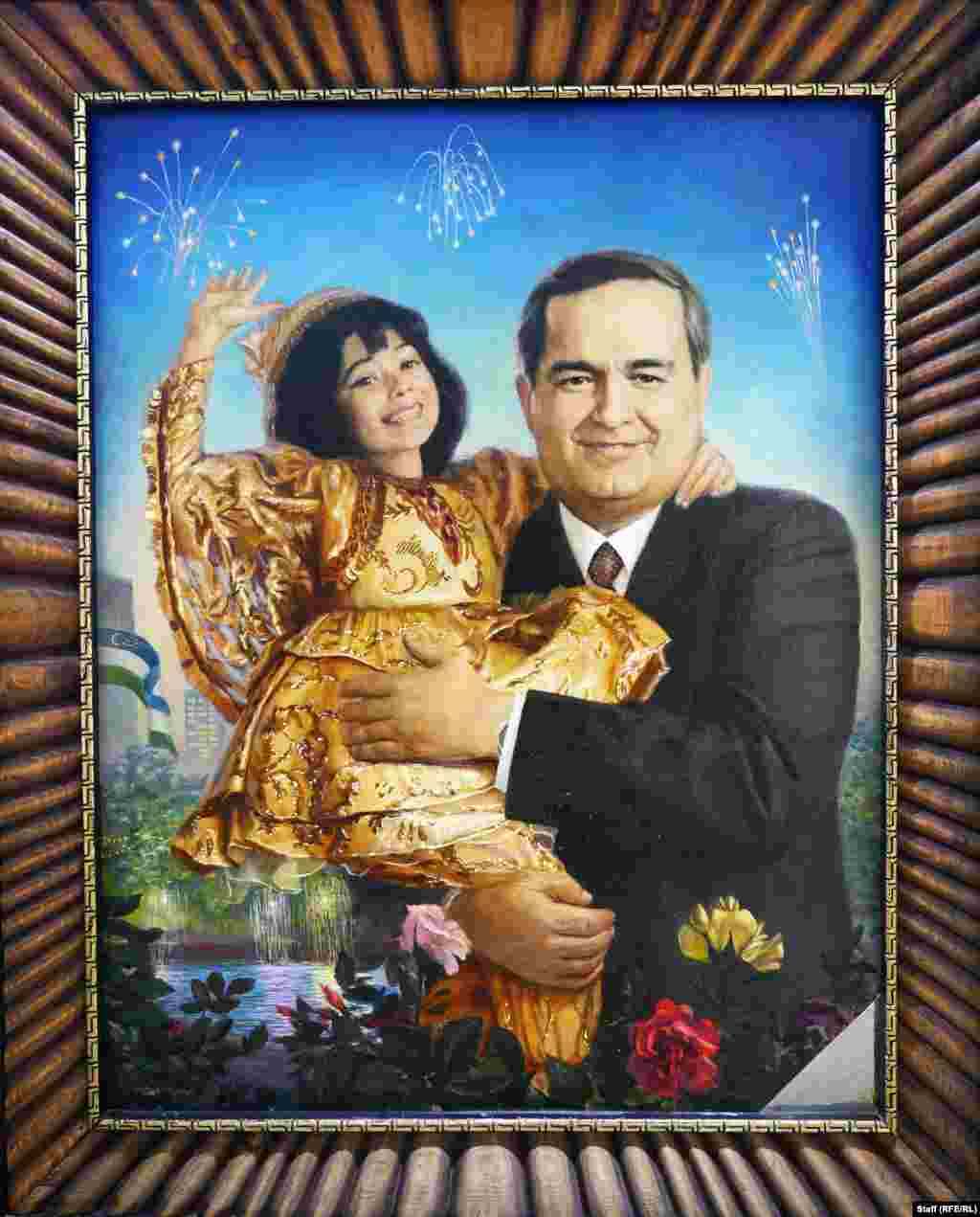 Картина 1993 года. На ней Каримов изображен держащим на руках девочку, а за его спиной взрываются фейерверки. Самым кровопролитным инцидентом за время правления Каримова стало вооруженное подавление узбекскими силовиками антиправительственных выступлений в Андижане на востоке страны. Во время тех событий погибли сотни людей. 