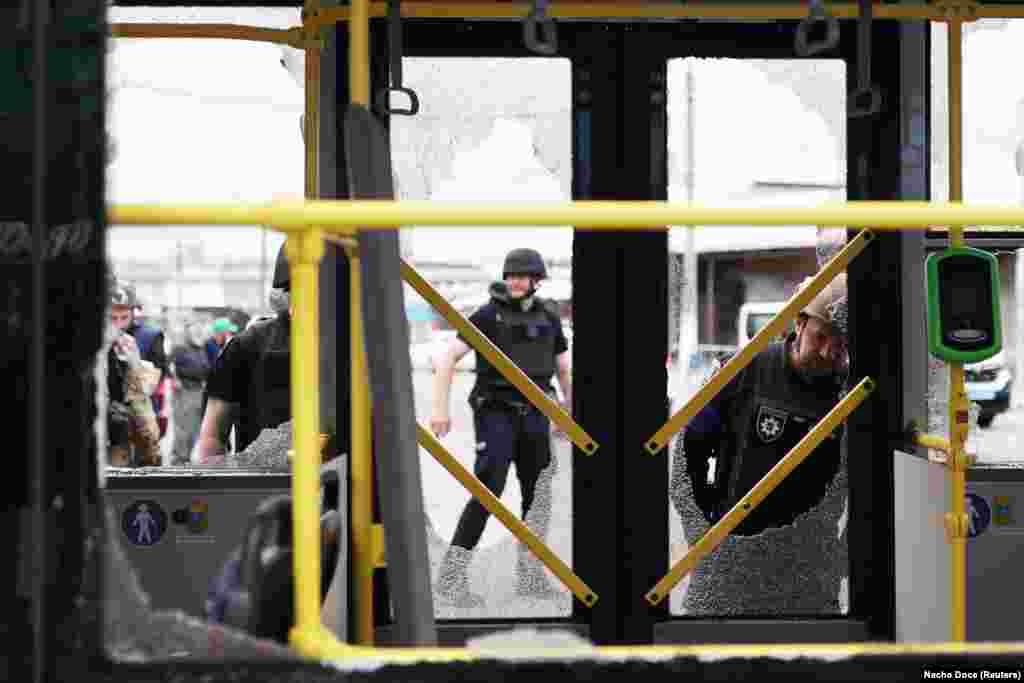 Russian troops shelled Kharkiv's public transportation stops for the second day in a row, killing and injuring civilians and causing widespread damage to public infrastructure.