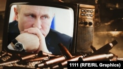 Руският президент Владимир Путин. Колаж.