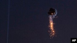 Ілюстраційне фото. Збиття «Шахеда» в ході російської атаки, травень 2023 року