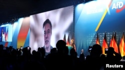 Германија - Елон Маск на предизборниот собир на АфД во Хале, Германија, 25 јануари 2025 година.