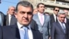 Armenia - President Serzh Sarkisian (R) and his chief bodyguard Vachagan Ghazarian (L), Yerevan, April 14, 2012. 