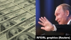 Putin və dollar, kombo foto