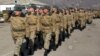 Armenia - Soldiers march at a military base in Tavush, 12Feb2014.