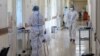 Armenia -- Medics at the Surb Grigor Lusavorich Medical Center in Yerevan, Armenia's largest hospital treating COVID-19 patients, June 5, 2020.