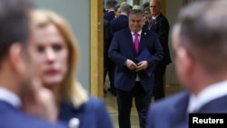 Унгарскиот премиер Виктор Орбан на Самитот на ЕУ, 14 декември 2023 г.