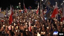 Під час акції протесту проти судової реформи, Варшава, фото 20 липня 2017 року