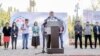 Курманбек Дыйканбаев во время агитационных работ в предвыборный период. 