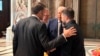 Ukrainian President Volodymyr Zelenskyy, (right) huddles with US President Donald Trump (second right) French President Emmanuel Macron (left), and British Prime Minister Keir Starmer at the funeral of Pope Francis at the Vatican on April 26.