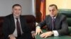 Armenia -- Parliament deputies Arayik Grigorian (R) and Murad Muradian.