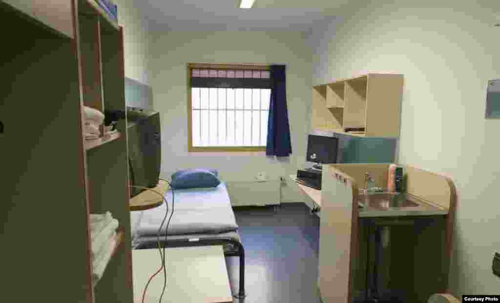 Cells are equipped with televisions but inmates do not have Internet access.