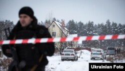 Місце стрілянини за участі поліцейських в селі Княжичі під Києвом, 4 грудня 2016 року