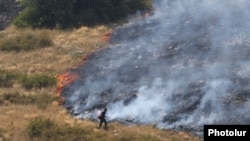 Armenia - A wildfire in the Khosrov Forest Reserve, 14Aug2017.
