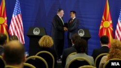 Американскиот државен секретар Мајк Помпео и македонскиот премиер Зоран Заев во Охрид, 4.10.209