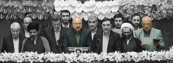 محمدباقر قالیباف و حسینعلی حاجی‌دلیگانی در مراسم سوگند هیئت رئیسه مجلس