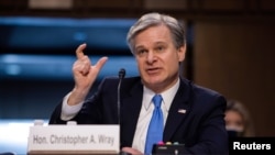 Direktor FBI Kristofer Rej pred Senatskim pravosudnim komitetom o pobuni 6. januara na Kapitol Hilu, 2. marta 2021.