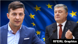 Володимир Зеленський, Петро Порошенко, комбіноване фото