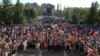 Armenia - The Armenian National Congress, Prosperous Armenia Party and Heritage Party hold a joint rally in Abovian, 25Sep2014.