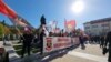Протест на ВМРО-БНД во Благоевград по повод отворањето на македонскиот културен центар „Никола Вапцаров“.