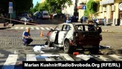 Місце вибуху автомобіля, в якому їхав Павло Шеремет