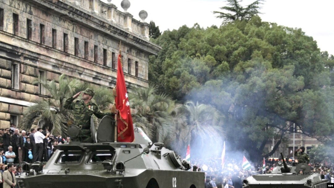 A victory parade in Sukhumi