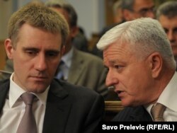 Igor Lukšić i Duško Marković u Skupštini, 21. decembar 2011.