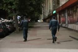 Міліцыя на месцы здарэньня з салютам у Менску, 3 ліпеня