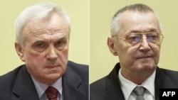 Jovica Stanisic (left) and Franko Simatovic at the ICTY in May.