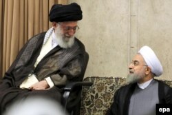 Iranian Supreme Leader Ayatollah Ali Khamenei (left) with Iranian President Hassan Rohani (file photo)